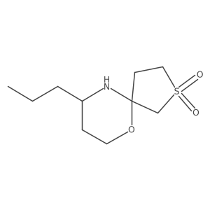 9-Propyl-6-oxa-2lambda6-thia-10-azaspiro[4.5]decane-2,2-dione结构式