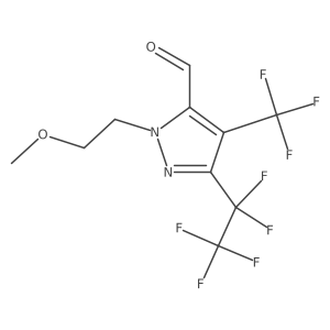 1-(2-methoxyethyl)-3-(1,1,2,2,2-pentafluoroethyl)-4-(trifluoromethyl)-1H-pyrazole-5-carbaldehyde Structure