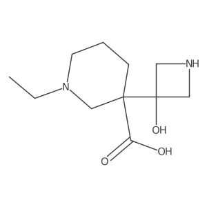 1-Ethyl-3-(3-hydroxyazetidin-3-yl)piperidine-3-carboxylic acid Structure