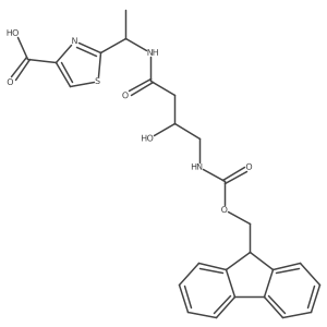 2-{1-[4-({[(9H-fluoren-9-yl)methoxy]carbonyl}amino)-3-hydroxybutanamido]ethyl}-1,3-thiazole-4-carboxylic acid Structure