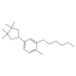 2-Chloro-3-(3-methoxypropoxy)-5-(tetramethyl-1,3,2-dioxaborolan-2-yl)pyridine结构式