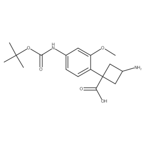 3-Amino-1-(4-{[(tert-butoxy)carbonyl]amino}-2-methoxyphenyl)cyclobutane-1-carboxylic acid Structure