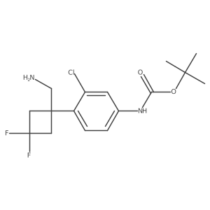 tert-butyl N-{4-[1-(aminomethyl)-3,3-difluorocyclobutyl]-3-chlorophenyl}carbamate Structure
