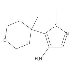 1-methyl-5-(4-methyloxan-4-yl)-1H-pyrazol-4-amine结构式