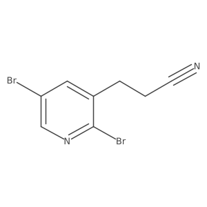 3-(2,5-Dibromopyridin-3-yl)propanenitrile结构式