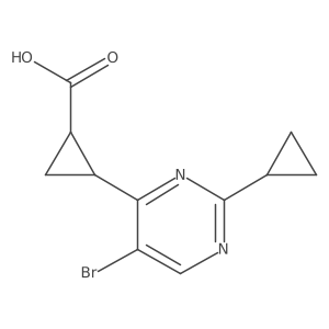 2-(5-Bromo-2-cyclopropylpyrimidin-4-yl)cyclopropane-1-carboxylic acid结构式