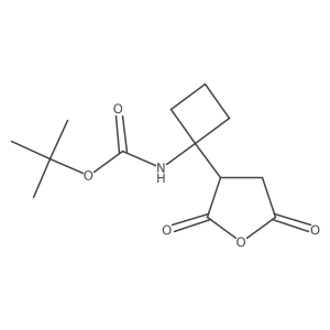 tert-butyl N-[1-(2,5-dioxooxolan-3-yl)cyclobutyl]carbamate Structure
