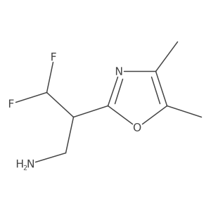 2-(Dimethyl-1,3-oxazol-2-yl)-3,3-difluoropropan-1-amine结构式