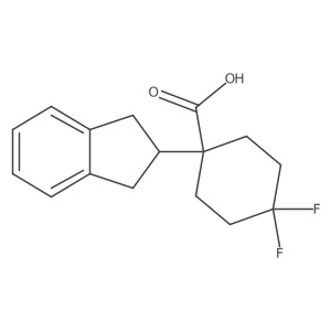 1-(2,3-dihydro-1H-inden-2-yl)-4,4-difluorocyclohexane-1-carboxylic acid结构式