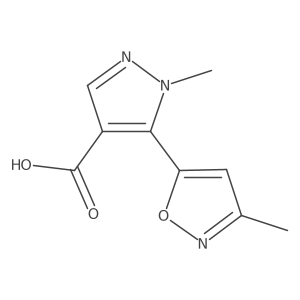 1-methyl-5-(3-methyl-1,2-oxazol-5-yl)-1H-pyrazole-4-carboxylic acid Structure