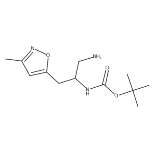 tert-butyl N-[1-amino-3-(3-methyl-1,2-oxazol-5-yl)propan-2-yl]carbamate结构式