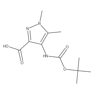 4-{[(tert-butoxy)carbonyl]amino}-1,5-dimethyl-1H-pyrazole-3-carboxylic acid结构式
