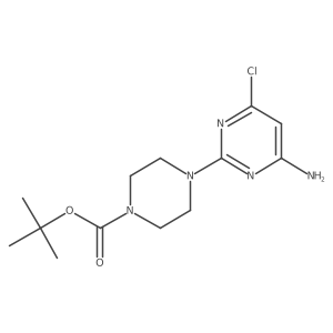 Tert-butyl 4-(4-amino-6-chloropyrimidin-2-yl)piperazine-1-carboxylate结构式