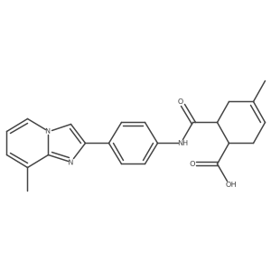 4-Methyl-6-[(4-{8-methylimidazo[1,2-a]pyridin-2-yl}phenyl)carbamoyl]cyclohex-3-ene-1-carboxylic acid结构式