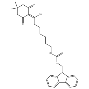 N-fmoc-2-(7-amino-1-hydroxyheptylidene)-5,5-dimethylcyclohexane-1,3-dione结构式