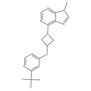 9-methyl-6-(3-{[2-(trifluoromethyl)pyridin-4-yl]oxy}azetidin-1-yl)-9H-purine结构式