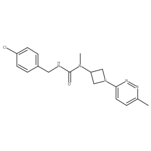 1-[(4-Chlorophenyl)methyl]-3-methyl-3-[1-(6-methylpyridazin-3-yl)azetidin-3-yl]urea Structure