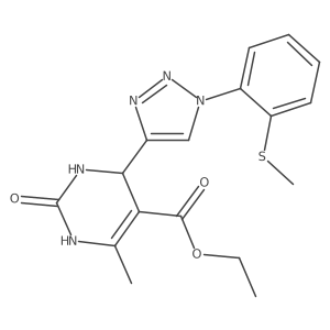 ethyl 6-methyl-4-{1-[2-(methylsulfanyl)phenyl]-1H-1,2,3-triazol-4-yl}-2-oxo-1,2,3,4-tetrahydropyrimidine-5-carboxylate结构式