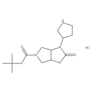 Tert-butyl (3aR,6aS)-2-oxo-3-pyrrolidin-3-yl-3a,4,6,6a-tetrahydropyrrolo[3,4-d][1,3]oxazole-5-carboxylate;hydrochloride Structure
