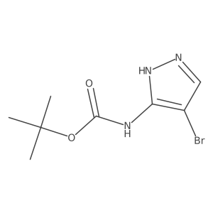 tert-butyl N-(4-bromo-1H-pyrazol-3-yl)carbamate结构式