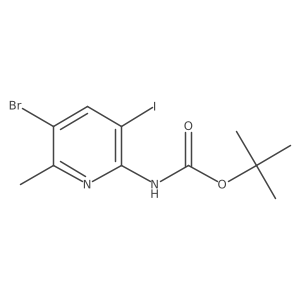 tert-butyl N-(5-bromo-3-iodo-6-methylpyridin-2-yl)carbamate Structure