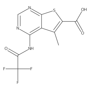5-Methyl-4-(2,2,2-trifluoroacetamido)thieno[2,3-d]pyrimidine-6-carboxylic acid结构式