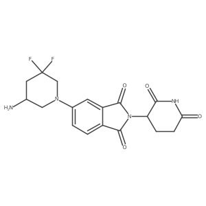 5-[(5R)-5-amino-3,3-difluoropiperidin-1-yl]-2-(2,6-dioxopiperidin-3-yl)-2,3-dihydro-1H-isoindole-1,3-dione结构式