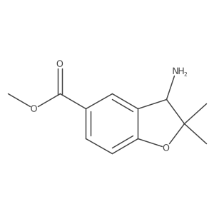 Methyl 3-amino-2,2-dimethyl-2,3-dihydro-1-benzofuran-5-carboxylate结构式
