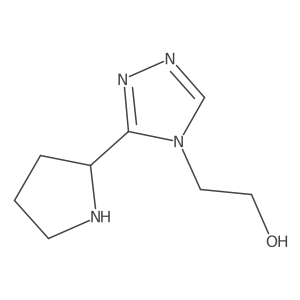 2-[3-(pyrrolidin-2-yl)-4H-1,2,4-triazol-4-yl]ethan-1-ol结构式