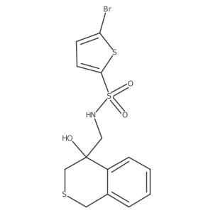5-bromo-N-[(4-hydroxy-3,4-dihydro-1H-2-benzothiopyran-4-yl)methyl]thiophene-2-sulfonamide Structure