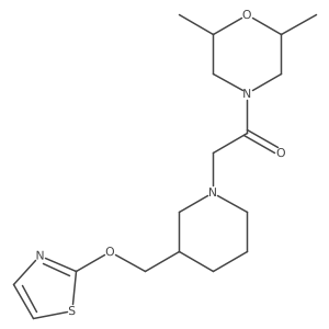 1-(2,6-Dimethylmorpholin-4-yl)-2-{3-[(1,3-thiazol-2-yloxy)methyl]piperidin-1-yl}ethan-1-one结构式