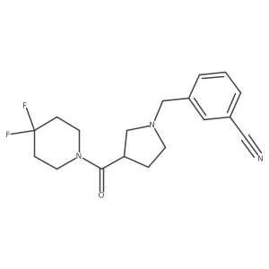 3-{[3-(4,4-Difluoropiperidine-1-carbonyl)pyrrolidin-1-yl]methyl}benzonitrile Structure