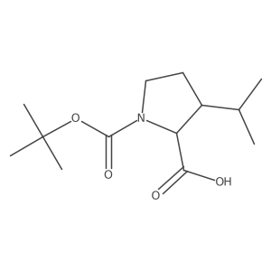 1-(Tert-butoxycarbonyl)-3-isopropylpyrrolidine-2-carboxylic acid结构式