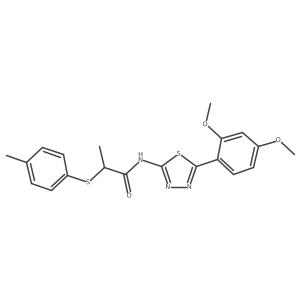 N-(5-(2,4-dimethoxyphenyl)-1,3,4-thiadiazol-2-yl)-2-(p-tolylthio)propanamide结构式