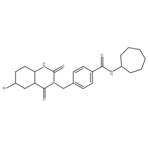 4-[(6-bromo-4-oxo-2-sulfanylidene-1,2,3,4-tetrahydroquinazolin-3-yl)methyl]-N-cycloheptylbenzamide Structure