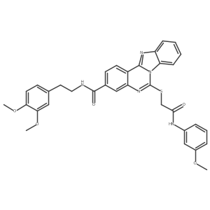N-(3,4-dimethoxyphenethyl)-6-((2-((3-methoxyphenyl)amino)-2-oxoethyl)thio)benzo[4,5]imidazo[1,2-c]quinazoline-3-carboxamide结构式