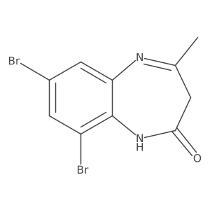 7,9-Dibromo-1,3-dihydro-4-methyl-2H-1,5-benzodiazepin-2-one结构式