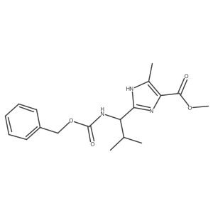 methyl 2-((1S)-1-(((benzyloxy)carbonyl)amino)-2-methylpropyl)-5-methyl-1H-imidazole-4-carboxylate结构式