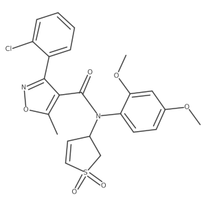 3-(2-chlorophenyl)-N-(2,4-dimethoxyphenyl)-N-(1,1-dioxido-2,3-dihydrothiophen-3-yl)-5-methylisoxazole-4-carboxamide Structure