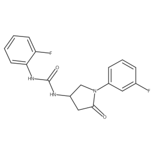 1-(2-Fluorophenyl)-3-[1-(3-fluorophenyl)-5-oxopyrrolidin-3-yl]urea结构式