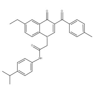 2-(6-ethyl-3-(4-methylbenzoyl)-4-oxoquinolin-1(4H)-yl)-N-(4-isopropylphenyl)acetamide Structure