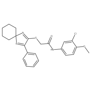 N-(3-Chloro-4-methoxyphenyl)-2-({3-phenyl-1,4-diazaspiro[4.5]deca-1,3-dien-2-YL}sulfanyl)acetamide结构式