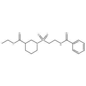 Ethyl 1-((2-benzamidoethyl)sulfonyl)piperidine-3-carboxylate结构式