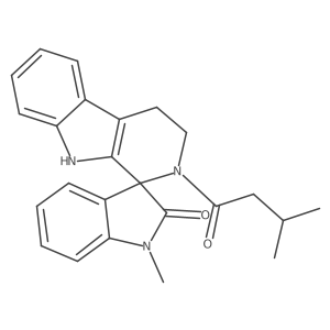 1'-methyl-2-(3-methylbutanoyl)-2,3,4,9-tetrahydrospiro[beta-carboline-1,3'-indol]-2'(1'H)-one结构式