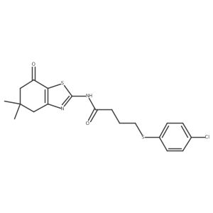 4-((4-chlorophenyl)thio)-N-(5,5-dimethyl-7-oxo-4,5,6,7-tetrahydrobenzo[d]thiazol-2-yl)butanamide结构式