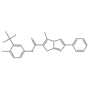 N-[4-fluoro-3-(trifluoromethyl)phenyl]-3-methyl-6-phenylimidazo[2,1-b][1,3]thiazole-2-carboxamide Structure