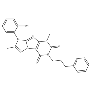 8-(2-hydroxyphenyl)-1,7-dimethyl-3-(3-phenylpropyl)-1H-imidazo[2,1-f]purine-2,4(3H,8H)-dione Structure