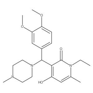 3-((3,4-dimethoxyphenyl)(4-methylpiperazin-1-yl)methyl)-1-ethyl-4-hydroxy-6-methylpyridin-2(1H)-one结构式