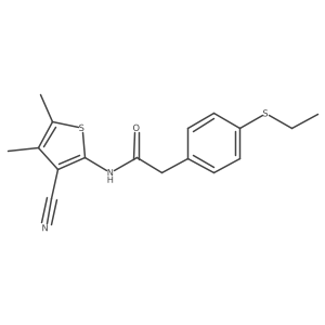 N-(3-cyano-4,5-dimethylthiophen-2-yl)-2-(4-(ethylthio)phenyl)acetamide结构式