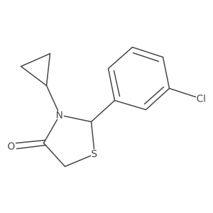 2-(3-Chlorophenyl)-3-cyclopropylthiazolidin-4-one结构式